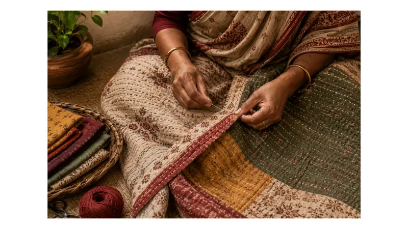 Kantha quilting